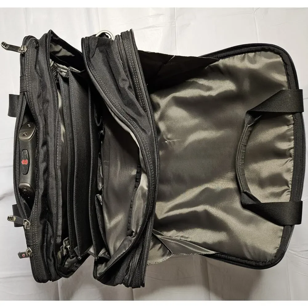 Victorinox Swiss Army Rolling Laptop Briefcase Wheeled Business Travel Bag Black